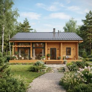 Одноэтажный дом из бруса в Краснодаре | Строительная компания «Wood Home» Одноэтажный дом из бруса в Краснодаре